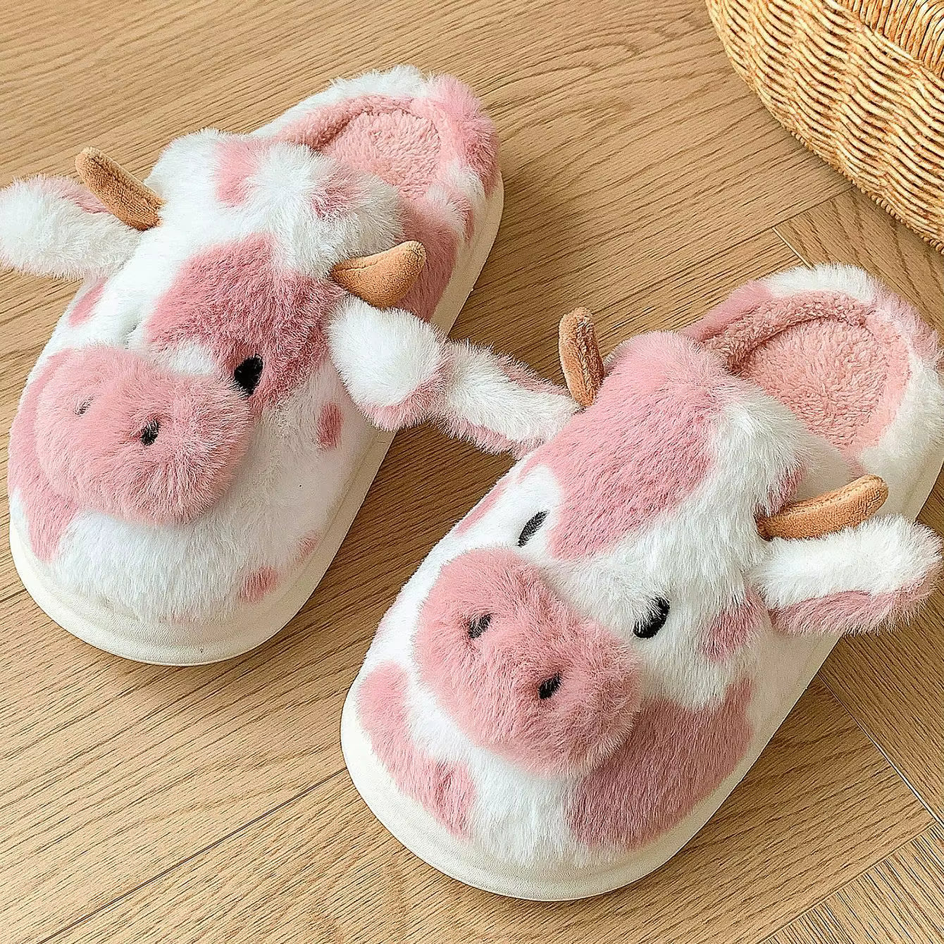 FuzzyFarm- Homemade Cow Slippers